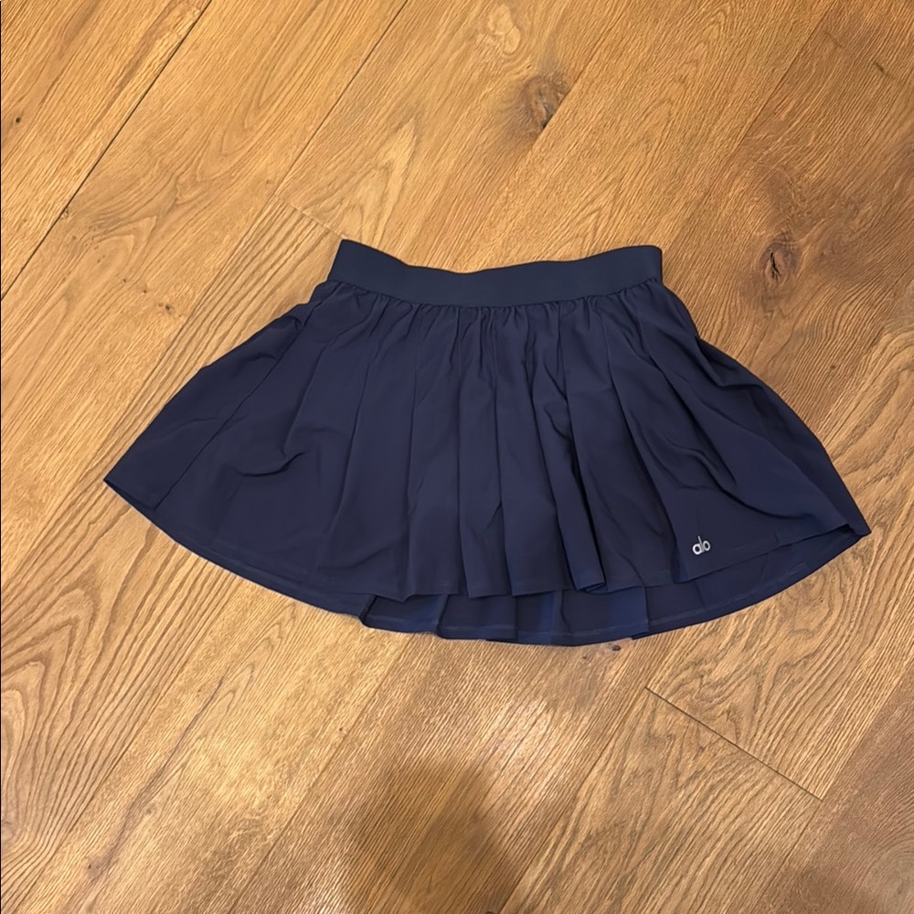 ALO Yoga Blue Skater Mini Skirt Pleated Casual